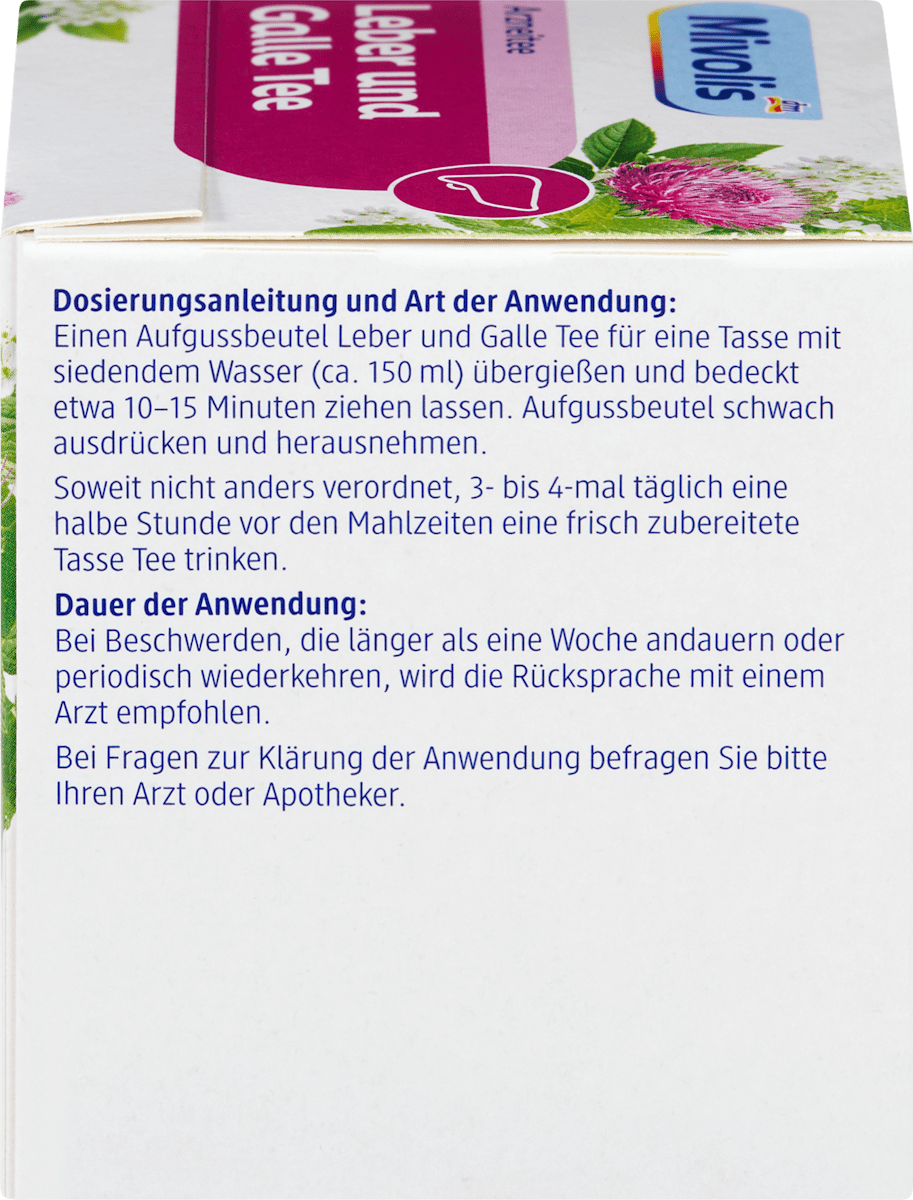 Mivolis Arzneitee, Leber & Galle Tee (12 Beutel), 21 g