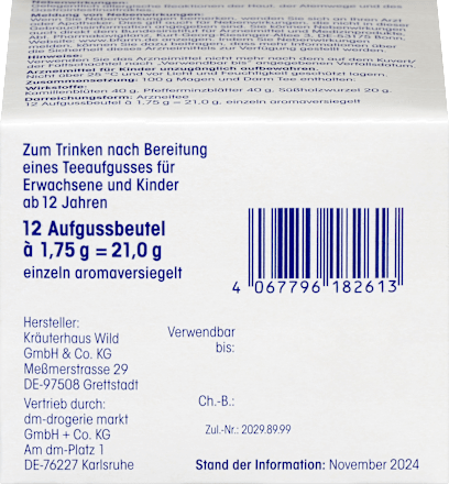 Medicinale thee, maag- en darmthee (12 zakjes), 21 g