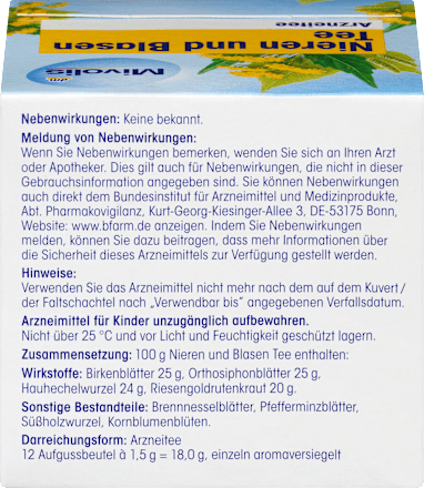 Medicinale thee, nier- en blaasthee (12 zakjes), 18 g