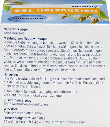 Medicinale thee, droge hoestthee (12 zakjes), 16,8 g