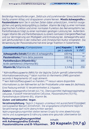 Ashwagandha + Passionsblume Kapseln 30 St, 13,7 g