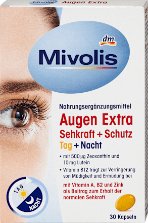 Augen Extra Sehkraft + Schutz, Tag + Nacht, Kapseln, 30 St., 28,8 g Mivolis