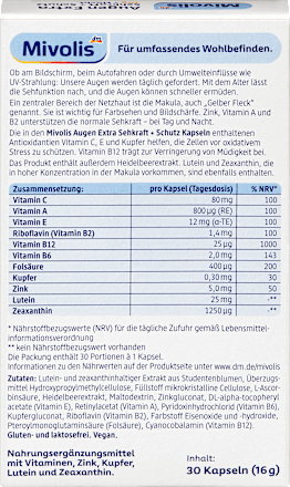 Augen Extra Sehkraft + Schutz, Tag + Nacht, Kapseln, 30 St, 16 g