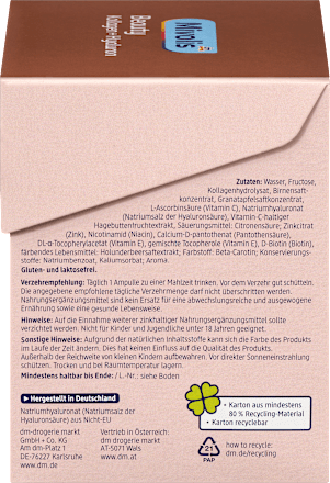 Mivolis Beauty Kollagen + Hyaluron, Drinkampullen, 20 St, 500 ml