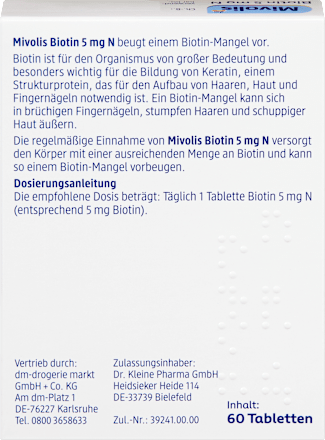 Biotin 5 mg N, Tabletten, 60 St