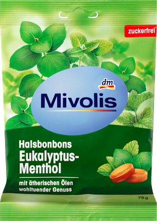 Suikervrije eucalyptus-menthol snoepjes, 75 g