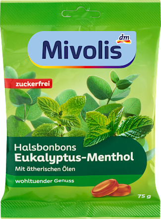 Bonbon, Halsbonbons Euklyptus-Menthol, zuckerfrei, 75 g