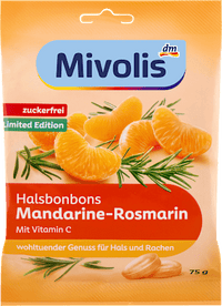 Mivolis Bonbon, Halsbonbons Mandarine-Rosmarin, 75 g