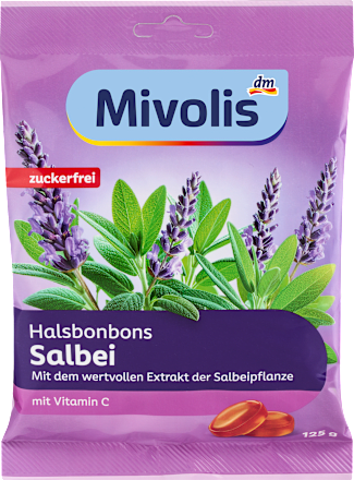 Bonbon, Halsbonbons Salbei, zuckerfrei, 125 g