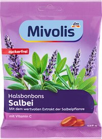 Bonbon, Halsbonbons Salbei, zuckerfrei, 125 g