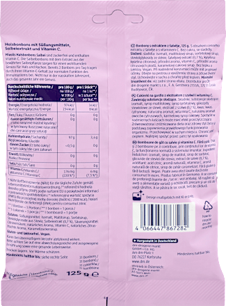 Bonbon, Halsbonbons Salbei, zuckerfrei, 125 g