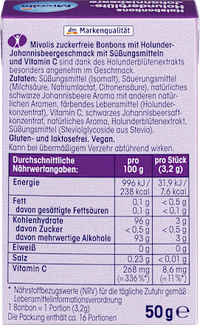 Bonbon, Holunderblüte-Johannisbeere, zuckerfrei, 50 g