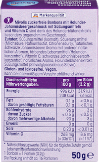 Suikervrije vlierbloesem- en zwartebessensnoepjes, 50 g