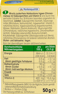 Gember-Citroenmelisse snoep, suikervrij, 50 g