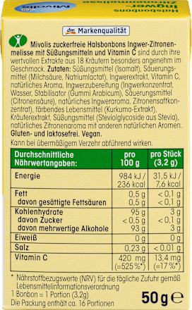 Gember-Citroenmelisse snoep, suikervrij, 50 g
