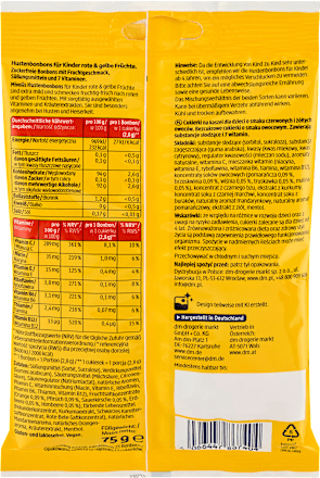 Bonbon, rote und gelbe Früchte für Kinder, zuckerfrei, 75 g
