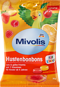 Snoep, rood en geel fruit voor kinderen, suikervrij, 75 g