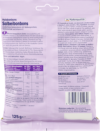 Snoep, salie snoepjes, suikervrij, 125 g