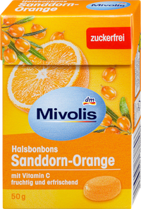 Duindoorn-sinaasappel snoep, suikervrij, 50 g