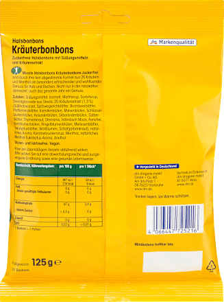 Suikervrije kruidensnoepjes, 125 g