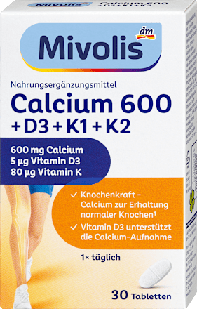 Calcium 600 + D3 + K1 + K2 Tabletten 30 St, 50 g