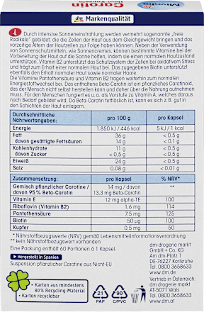 Caroteen Huidcapsules 60 stuks, 16,2 g