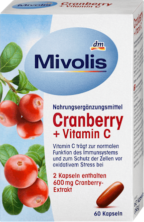 Cranberry + Vitamine C capsules, 60 stuks, 68 g