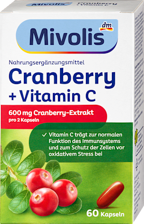 Cranberry + Vitamin C Kapseln, 60 St, 68 g