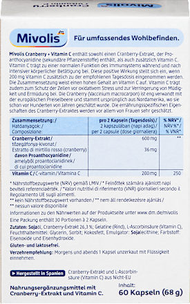 Cranberry + Vitamin C Kapseln, 60 St, 68 g