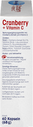 Cranberry + Vitamine C capsules, 60 stuks, 68 g