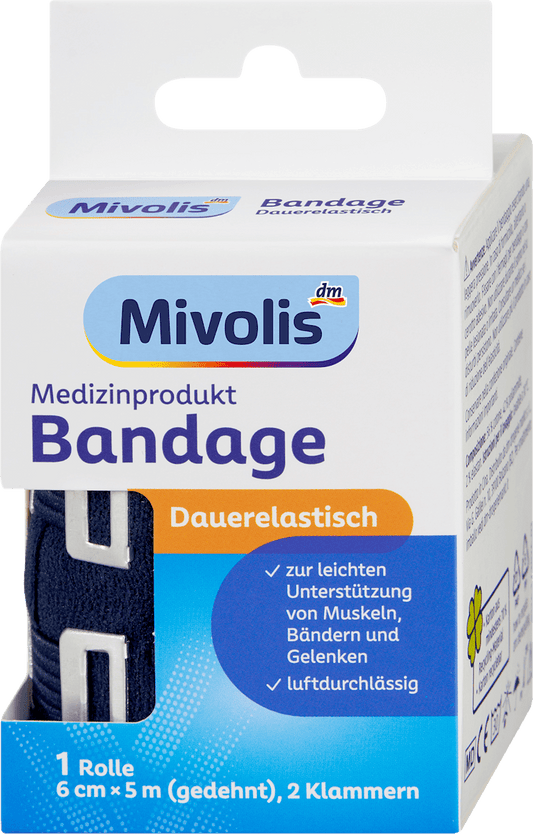 Mivolis Bande élastique indéformable, 6 cm x 5 m (étirée), 1 rouleau, 1 pce