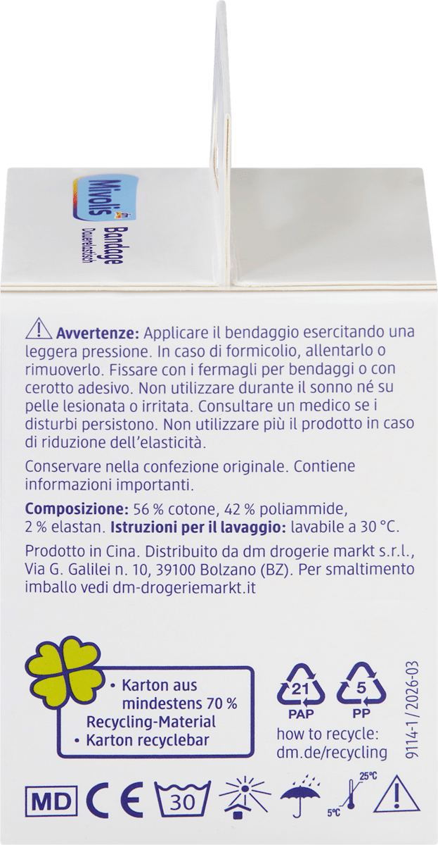 Mivolis Dauerelastische Bandage, 6 cm x 5 m (gedehnt), 1 Rolle, 1 St
