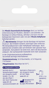 Mivolis Dauerelastische Bandage, 6 cm x 5 m (gedehnt), 1 Rolle, 1 St