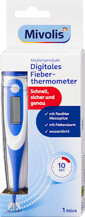 Digitales Fieberthermometer mit flexibler Messspitze, 1 Anzahl