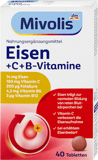 Eisen + C + B-Vitamine Tabletten 40 St, 24 g