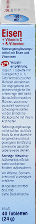 IJzer + Vitamine C + B Vitamine Tabletten 40 stuks, 25 g