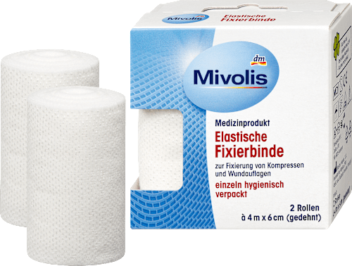Elastische fixatieverbanden, 6 cm x 4 m (uitgerekt), 2 rollen, 8 m
