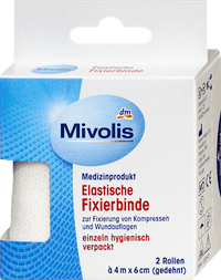 Elastische fixatieverbanden, 6 cm x 4 m (uitgerekt), 2 rollen, 8 m