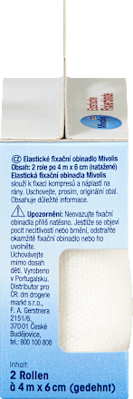 Elastische fixatieverbanden, 6 cm x 4 m (uitgerekt), 2 rollen, 8 m