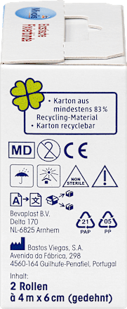 Elastische fixatieverbanden, 6 cm x 4 m (uitgerekt), 2 rollen, 8 m