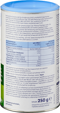 Flohsamenschalen gemahlen, 250 g