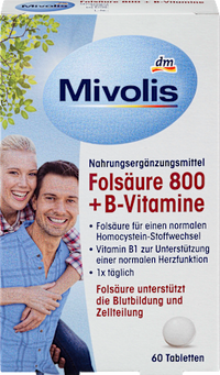 Foliumzuur 800 + B-vitamines, 60 tabletten, 19 g