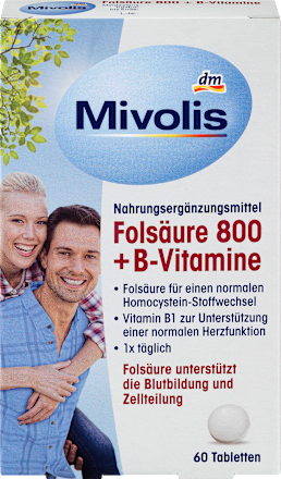 Foliumzuur 800 + B-vitamines, 60 tabletten, 19 g