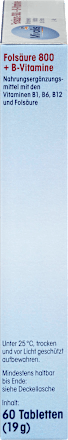 Foliumzuur 800 + B-vitamines, 60 tabletten, 19 g