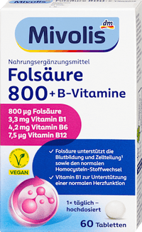 Folsäure 800 + B-Vitamine Tabletten 60 St, 19 g