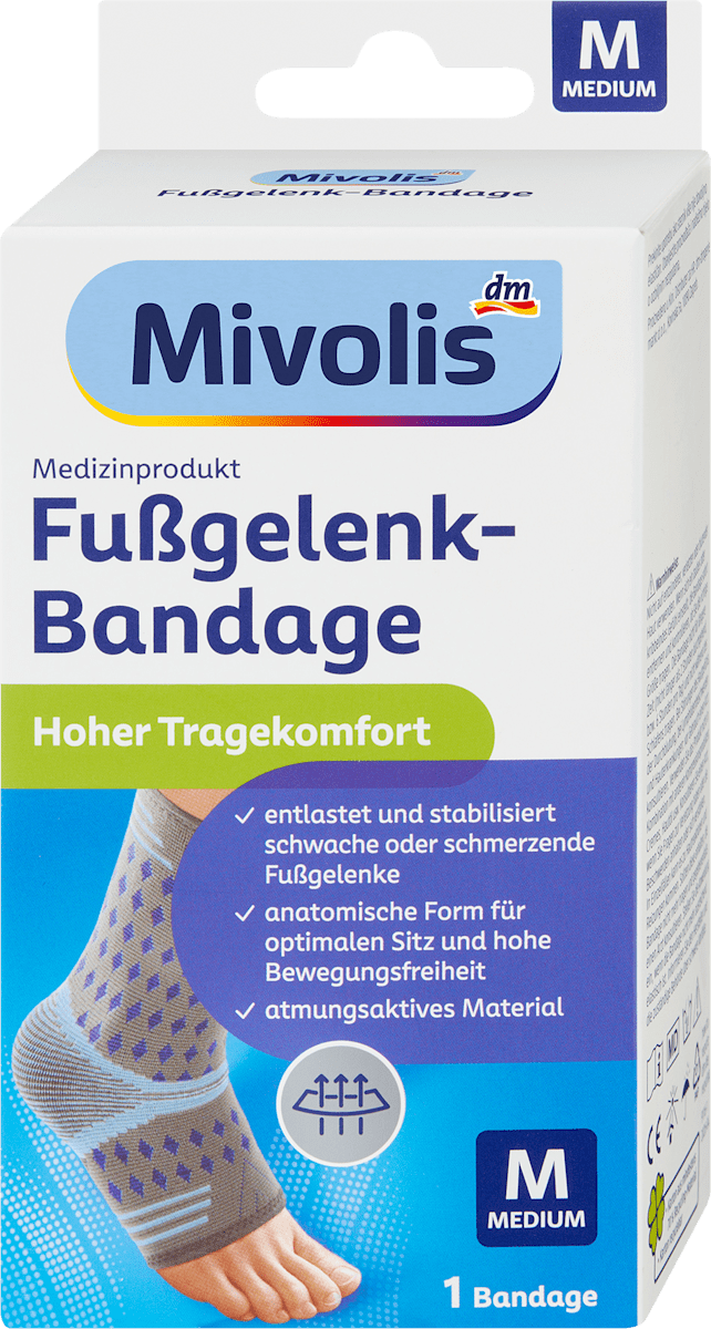 Mivolis Fußgelenk-Bandage Gr. M, 1 St