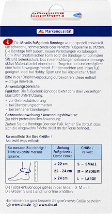 Enkelbandage S, 1 stuk