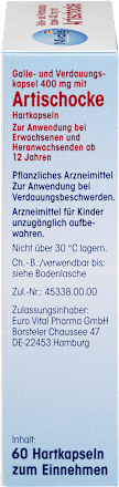 Gal- en spijsverteringscapsules 400 mg met artisjok, 60 stuks