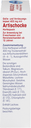 Gal- en spijsverteringscapsules 400 mg met artisjok, 60 stuks