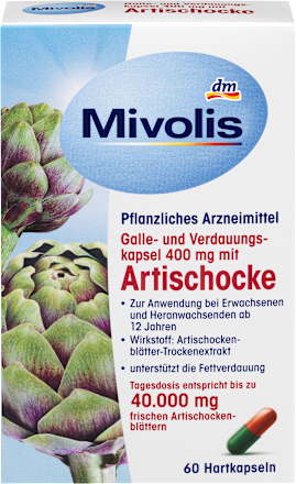 Gal- en spijsverteringscapsules 400 mg met artisjok, 60 stuks